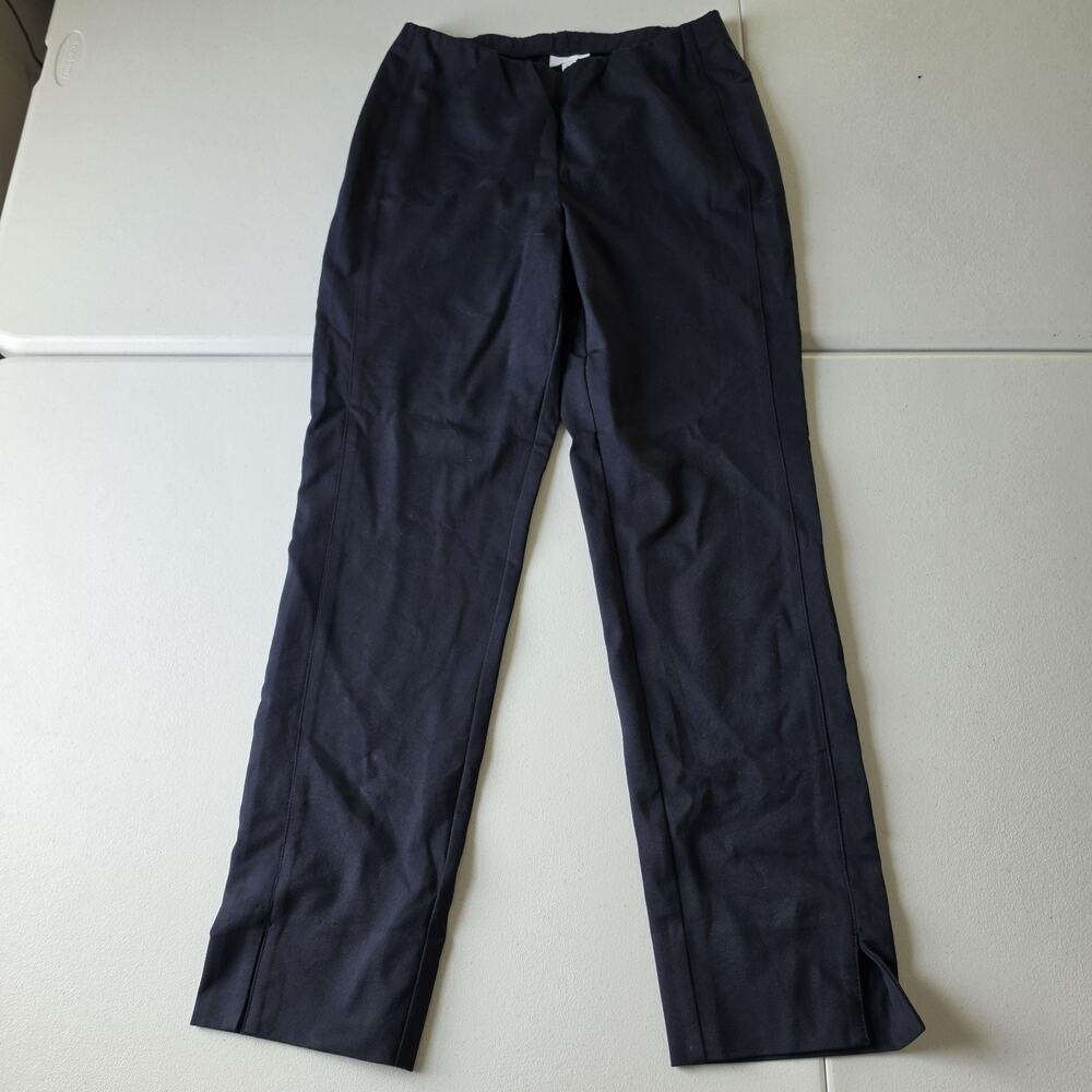 J Jill Dress Pants Womens Small Navy Blue Ponte Slim Leg Elastic Waist Work